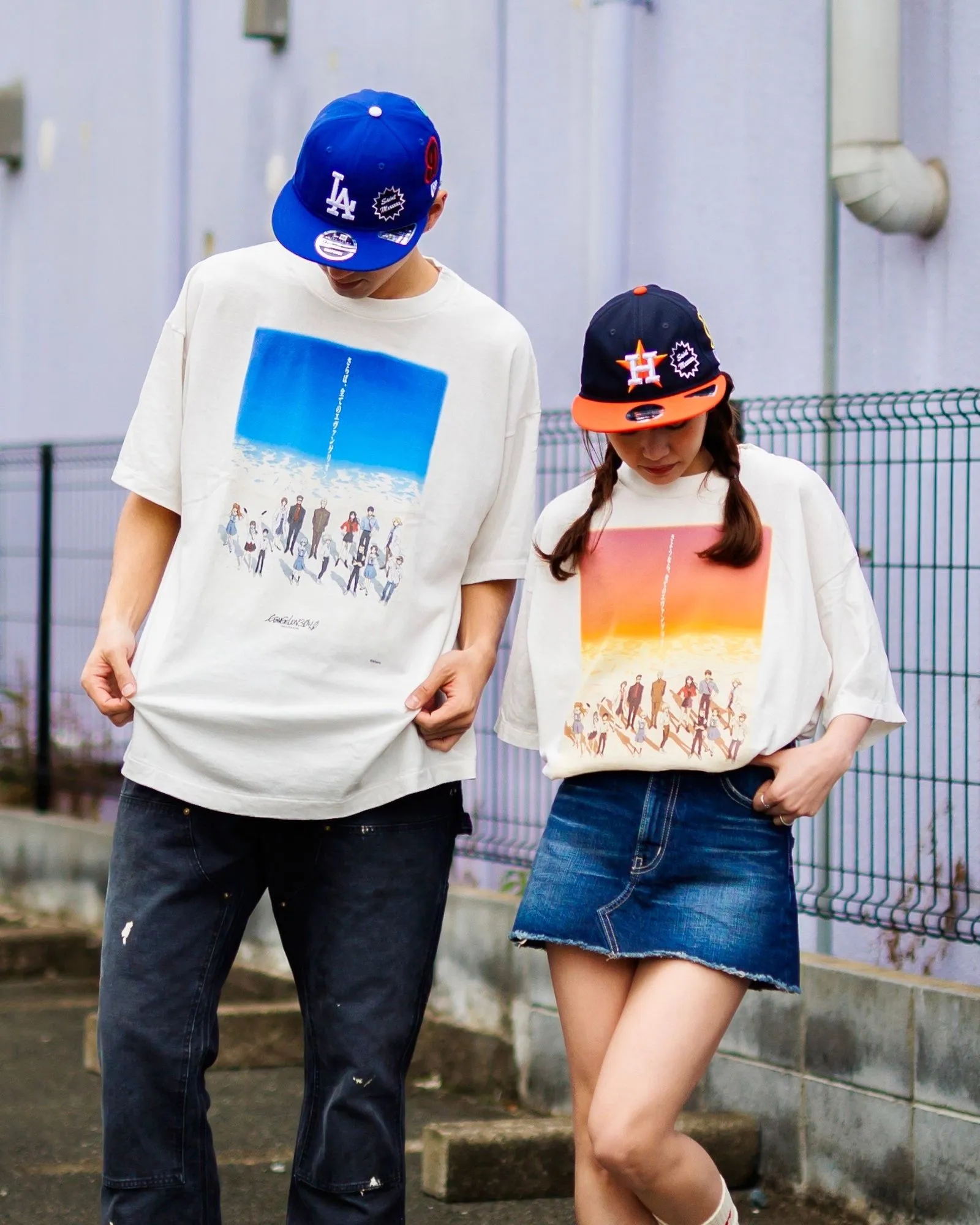 SAINT Mxxxxxx × EVENGELION × GEEKS RULE EV_SS TEE/BLUE/WHT Three-party co-branded Neon Genesis Evangelion co-branded TEE off-white S-XL Made of original OE yarn tube weaving without side seams to distinguish the width of the fabric Original consistent co-branded label/co-branded wash mark/little angel anti-counterfeiting label Top-notch printing technology Repeated pattern making, closely following the original details
